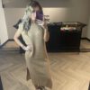 KNITTED MAXI DRESS CAMEL