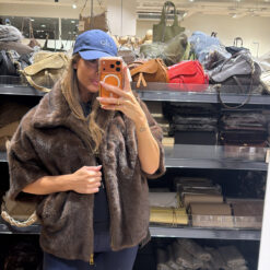 FAUX FUR GILET CHOCOLATE