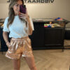 METALLIC SHORT ROSE