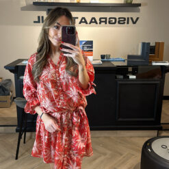 SUMMER DRESS PALM RED