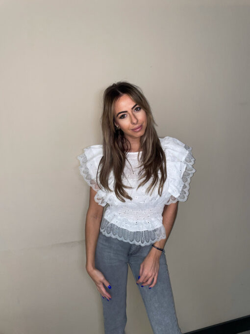 BRODERIE TOP WHITE - Afbeelding 2