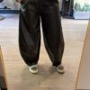 BALLOON PANTS LEATHER LOOK CHOCOLATE