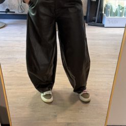 BALLOON PANTS LEATHER LOOK CHOCOLATE
