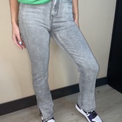 STRAIGHT SPLIT JEANS GREY