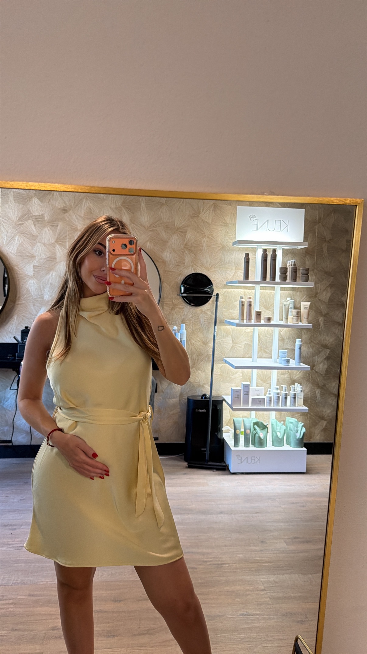 SATIN DRESS YELLOW