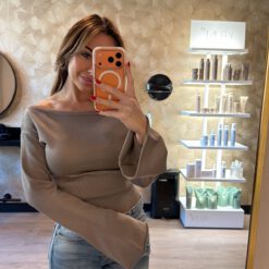 OFF SHOULDER TEE TAUPE